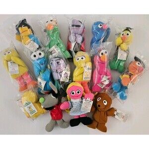 Vtg 1999 Kellogg's Sesame Street Mini Beans Lot 15 NIP Cookie Monster The Count